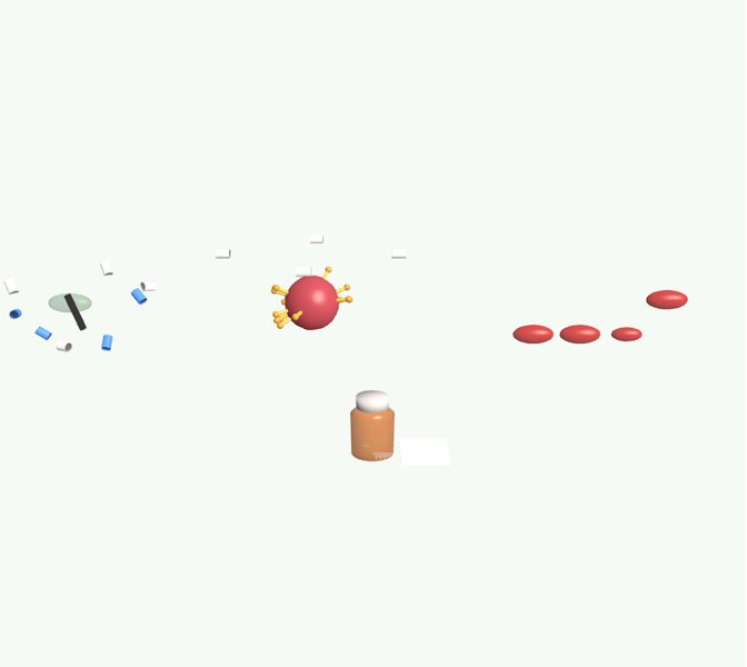 Bacterias y antibióticos en 3D en la app Asclepio