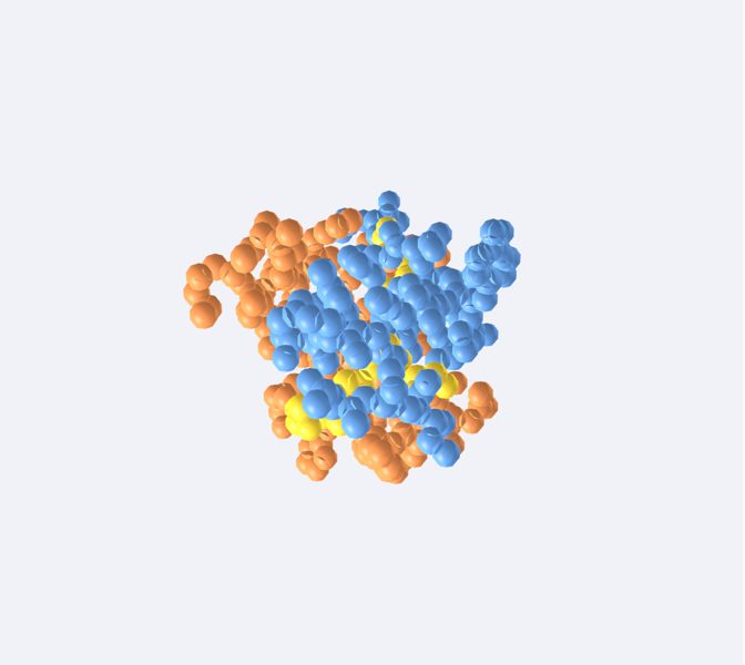 Insulina (molécula real) en 3D